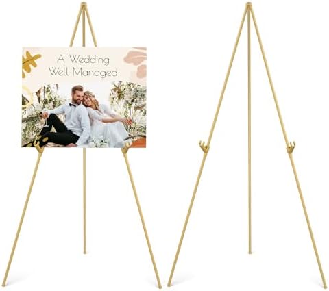 Display Easel Stand for Wedding Sign, Tripod Collapsible Portable Easel