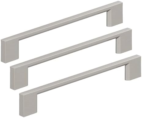 Amerock 10BX37133G10 | Satin Nickel Cabinet Pull | 6-5/16 inch (160mm) Center-to-Center | 30 Pack | Cityscape | Furniture Hardware