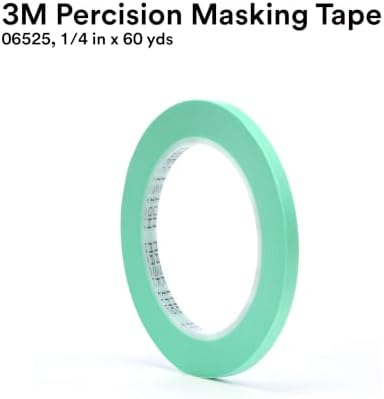 3M Precision Masking Tape, 06525, 1/4" x 60 yds, Crisp, 1 Roll