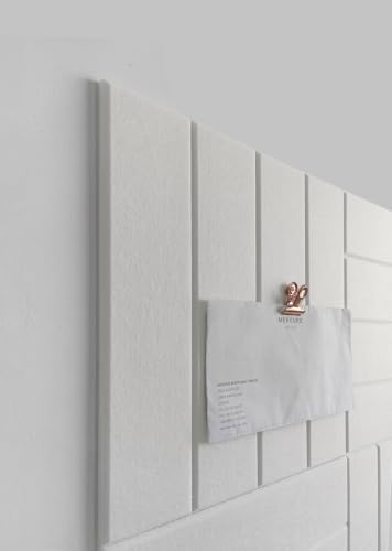 Slated Felt Bulletin Board Tiles | Cork Board Alternative for Walls | Wall Panels for Office & Home Decor | Aesthetic Pinboard & Photo Board | 12-Pack (11.8" x 11.8") with Adhesive | Pure White