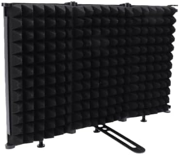 Foldable Soundproof Vocal Booth 3 Panel Desktop Isolation Booth for Podcast Studio Recording (3 panel)