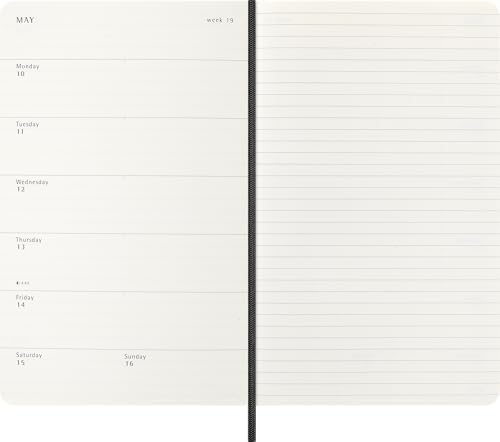 Moleskine 2027 12-Month Weekly Planner, Large, Black, Softcover