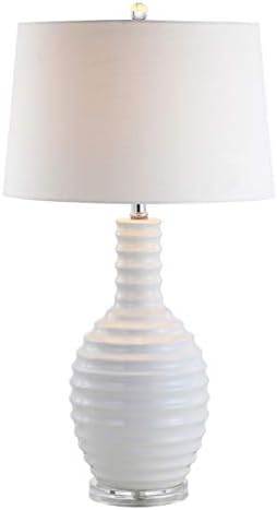 JONATHAN Y Dylan 29.5" Ceramic Table Lamp Ribbed Sculptural, White