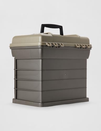 Plano Guide Series StowAway 4-By Rack System Tackle Box, Holds 4 3700 Utility Tackle Boxes, Quick-Access Top Storage with DuraView Lid, Durable Construction, Flexible, Adaptable Fishing Box