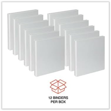 Universal Slant D-Ring View Binder, 3 Rings, 1" Capacity, 11 x 8.5, White, 12/Carton