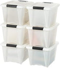 IRIS USA 6-Pack 19 Quart Storage Bins with Lids, Pearl