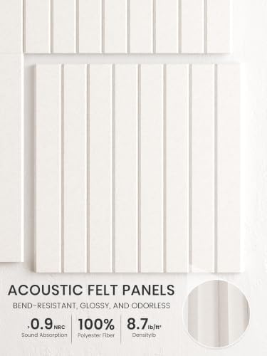 Bumusty 48"x 36" Large Felt Bulletin Board Tiles, Milky White