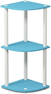 Furinno Turn-N-Tube Toolless Assembly 3-Tier Storage Shelves, Light Blue