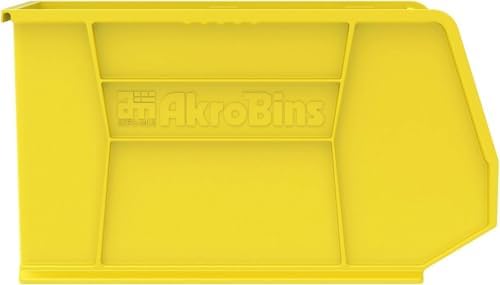 Akro-Mils 30265 AkroBins Plastic Storage Bins, 18"x8.25"x9", Yellow, 6-Pack