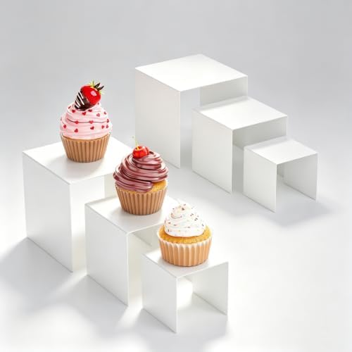 Display Stand & Risers, 6 Pcs Set Metal Rectangular Cupcake Stands