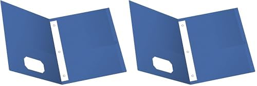 Oxford Twin Pocket Folders with Fasteners, Letter Size, Royal Blue, 25 per Box (57712) (Pack of 2)