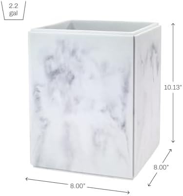 Avanti Linens - Wastebasket, Decorative Trash Can, Marble Inspired Home Decor (Catania Collection)