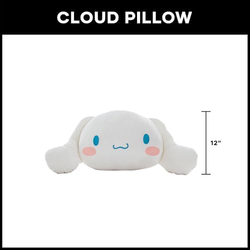 Northwest Sanrio Cinnamoroll Cloud Pillow 12" – Kawaii Stuffed Plushie, Great Gift for Anime Fans, Cartoon Character, Bedroom Decor