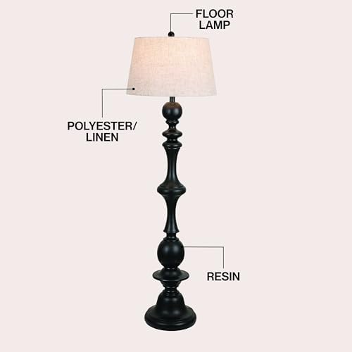 JONATHAN Y Taylor Candlestick Floor Lamp 67", Black