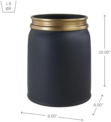 Avanti Linens - Waste Basket, Decorative Trash Can, Guest Bathroom Essentials, Modern Home Decor (Memphis Collection, Black)