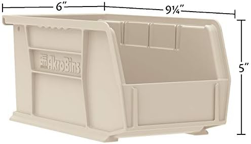 Akro-Mils 30237 AkroBins Plastic Storage Bins, 9"x6"x5", Red, 12-Pack