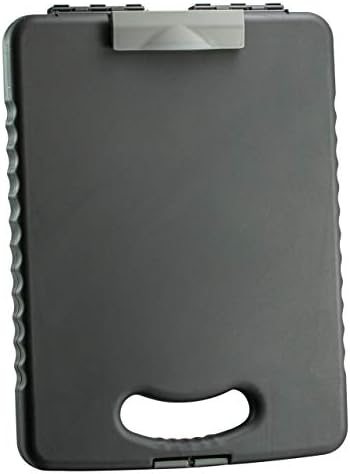 Officemate Deluxe Tablet Clipboard Case, Letter and A4 Size, Interior Organizer Compartments, Tablet Holder Straps, Carry Handle, Charcoal