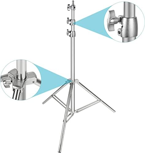 NEEWER 2PCS Light Stand Kit, 79"/200cm Stainless Steel Heavy Duty Tripod Stand with 1/4" to 3/8" Adapter for Studio Softbox, Monolight, Reflector