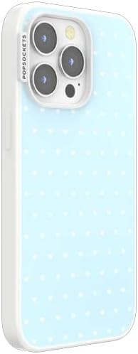 PopSockets iPhone 13 Pro Phone Case with MagSafe- Sweet Heart Blue | Magnetic, Wireless Charging, Camera & Drop Protection, Blue, Phone, Women