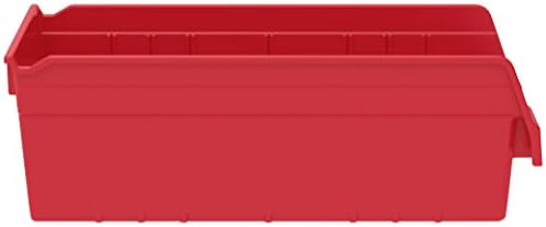 Akro-Mils 30088 Plastic Nesting ShelfMax Storage Bin Box, 18x8x6-Inch, Red (8-Pack)