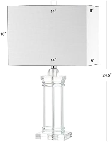 JONATHAN Y Ophelia 24.5" Solid Crystal Table Lamp, Clear