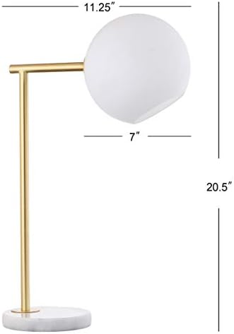JONATHAN Y Charles Modern Globe Bedside Table Lamp 20.5", Gold/White
