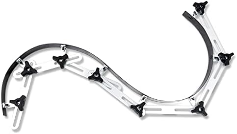 POWERTEC Flexible Curve Template Ruler 37", Wood Curve, Woodworking Profiling Strip, Template Tool Metal Steel, Durable Bendable Segmented Professional Contour with Knobs & Locking Mechanism - 71056