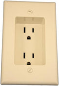 Leviton 15 Amp 1-Gang Recessed Duplex Receptacle, Residential Grade, with Screws Mounted to Housing, 689-T, Light Almond