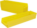 Akro-Mils 30164 Heavy Duty Plastic Shelf Bins, 24"x 6.5"x 4", Yellow, 6-Pk