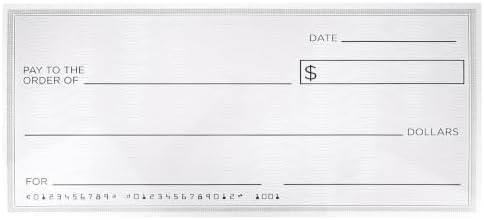 Penitue Big Checks, Oversized Fake Large Check Award with Tape for Presentations |33x14x0.16in Collapsible Reusable Giant Checks Out Award for Celebration Activity Supplies