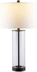 JONATHAN Y Collins Glass Table Lamp 29.25", Oil Rubbed Bronze/Clear