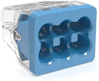 Ideal Electrical in-Sure Push-in Wire Connector, 6-Port (30-1088J), Jar of 200—Color Coded No-Twist Connectors for Solid and Stranded Wires