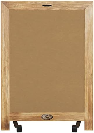 Flash Furniture Canterbury Tabletop Magnetic Chalkboard Sign - Torched Wood Finish - 12" x 17" - Metal Scrolled Legs - Hanging Message Board - Countertop Memo Board