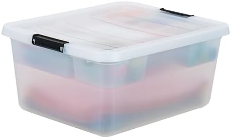 IRIS USA 18 Quart Clear Storage Organizer with Removable Dividers
