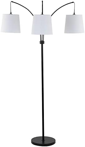 JONATHAN Y Sylva 3-Light Mid-Century Modern Arc Floor Lamp 72.5", Black
