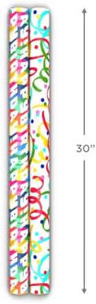 Hallmark Reversible Birthday Wrapping Paper Rolls, 2-Rolls (Confetti, Dots)