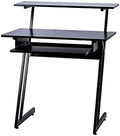 Monoprice Recording Studio Desk - with Raised Platform and Keyboard Tray, Black - Stage Right