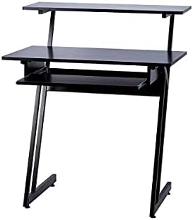 Monoprice Recording Studio Desk - with Raised Platform and Keyboard Tray, Black - Stage Right