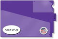Doctor Stuff - Center Tab Vinyl Outguides, Diagonal Cut Front Pocket, Top Charge Out Slip Pocket, Plastic File Folder, Letter Size 9" x 13-1/4", Purple, 25/Box