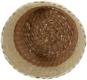 Household Essentials 2-Tone Woven Waste Basket, HandWoven Paper Rope Basket, Sturdy and Flexible, Great for the Bathroom, Office or Bedroom