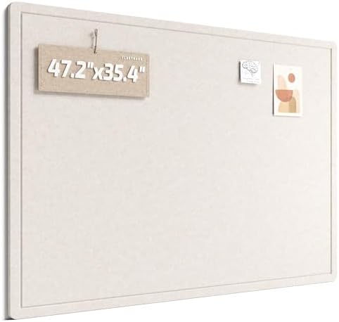 Fluxynara 47.2" x 35.4" Large Bulletin Board, Oatmeal