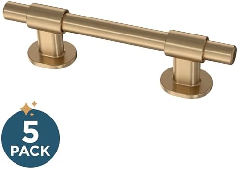 Franklin Brass 5 Pack Champagne Bronze Gold Cabinet Handles Adjustable Drawer Pulls for Kitchen Cabinet Knobs Dressers and Cupboards Fits 1-3/8 to 4 Inch (35–102mm) Hole Center | Adjusta-Pull™