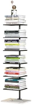 Modern Open Vertical Bookcase,Invisible Floating Storage Rack,Narrow Floor Standing Organizer for Small Spaces,Black-115cm/45.3in