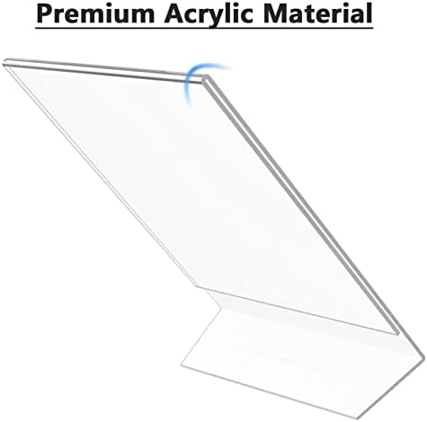 MaxGear Acrylic Sign Holder 5 x 7 Inches 12 Pack, Vertical L Shape