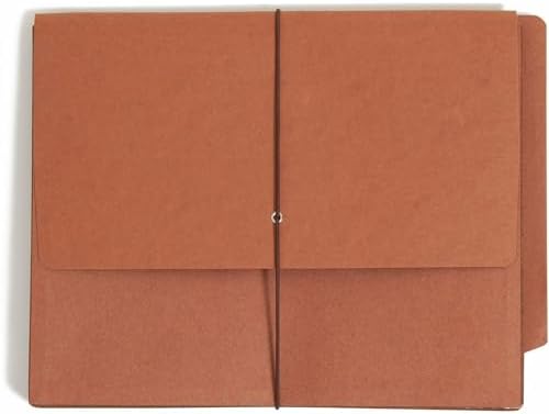 Smead End Tab Wallet, 5-1/4" Expansion, Flap and Cord Closure, Letter Size, Redrope, 10 per Box (71144)