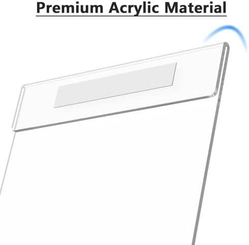 MaxGear Acrylic Sign Holder 11 x 17 Wall Mount with Tape, 6 Pack, Vertical