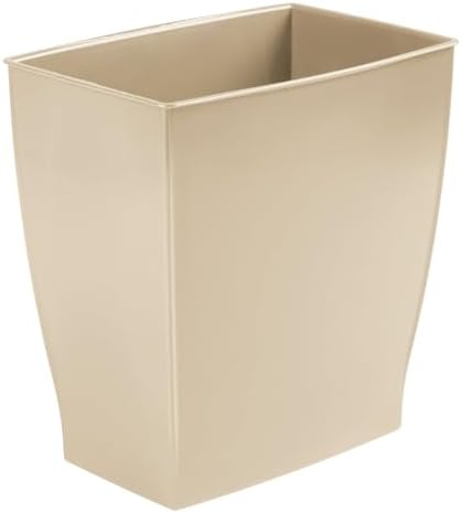 iDesign Small Plastic Bathroom Trash Can, Brown