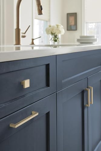 Amerock | Cabinet Pull | Golden Champagne | 6-5/16 inch (160 mm) Center to Center | Monument | 1 Pack | Drawer Pull | Drawer Handle | Cabinet Hardware