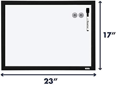 Quartet Magnetic Whiteboard, 17 x 23 inches White Board, Dry Erase Board, Black Frame (MWDW1723M-BK)