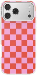 PopSockets iPhone 17 Pro Max Phone Case with MagSafe- to-Go Wrap | Magnetic, Wireless Charging, Camera & Drop Protection, Checkered, Red, Textured